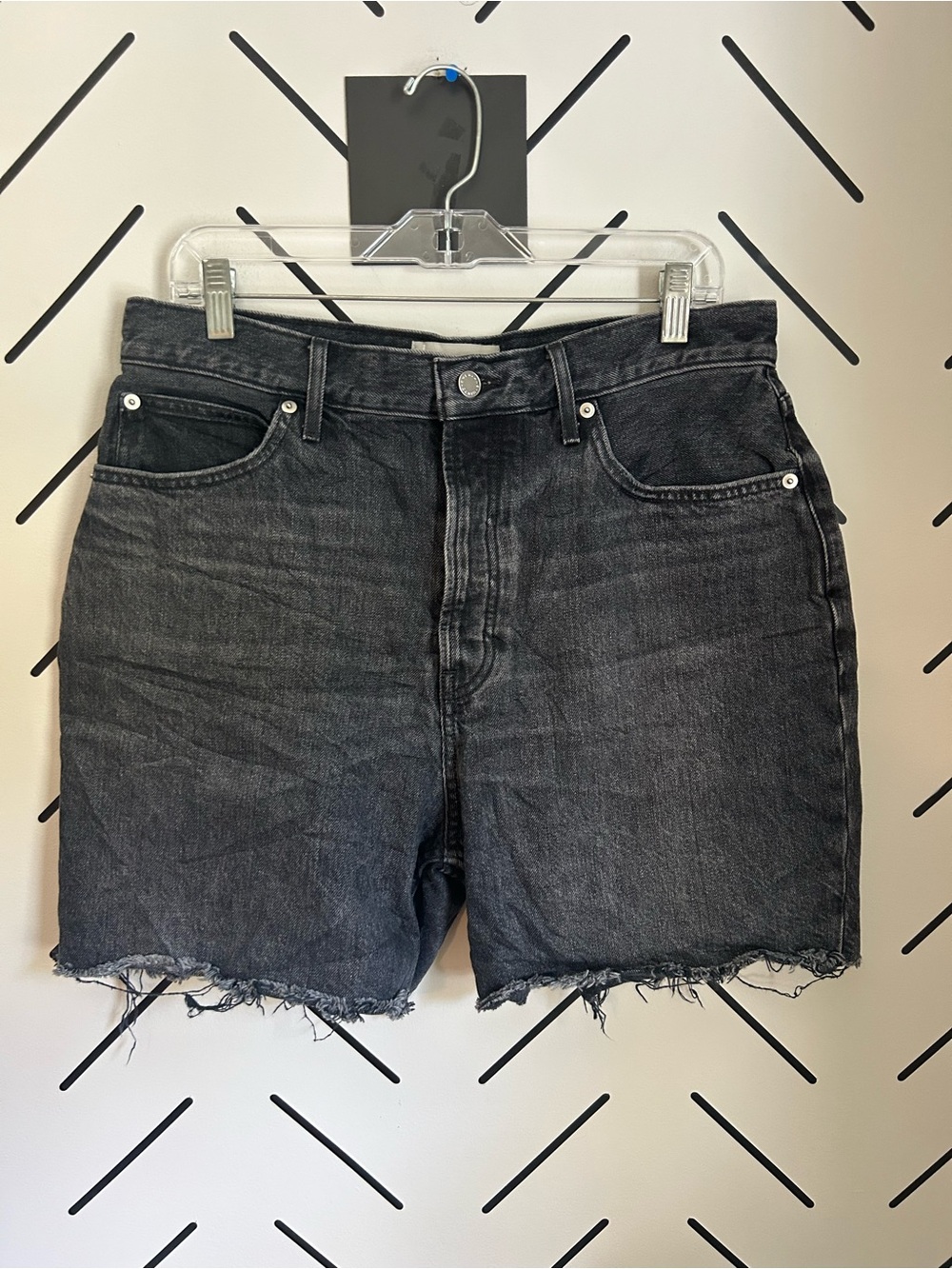 Everlane the rigid way high rise organic cotton shorts washed black 5”